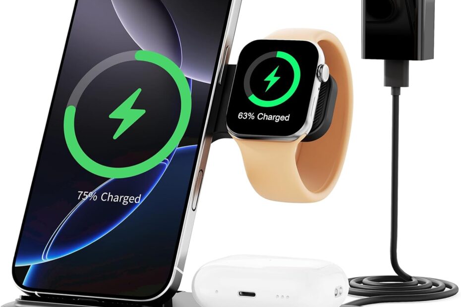 Ultimate 3 in 1 Wireless Charger: Power Up Your Apple Devices Effortlessly!