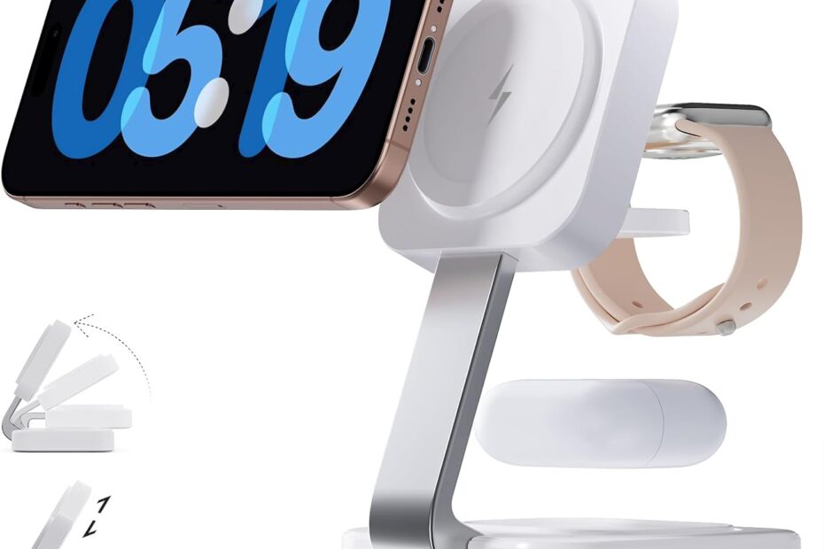 Ultimate 3-in-1 Magnetic Charger: Fast & Convenient Charging for iPhone, Apple Watch & AirPods
