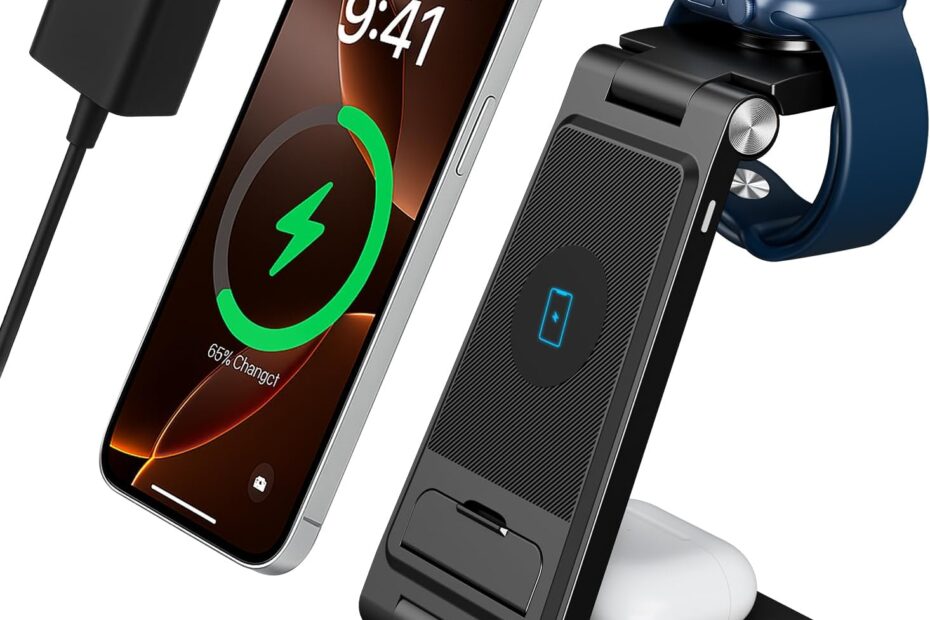 Ultimate 3-in-1 Portable Wireless Charger: Perfect for Apple & Android on the Go!