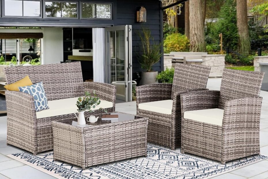 Unwind in Style: The Ultimate Review of the 4 Piece Outdoor Wicker Conversation Set