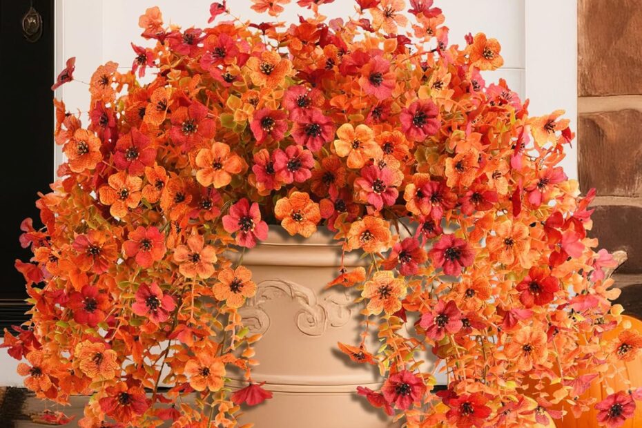 Brighten Your Space with INQCMY Faux Fall Flowers: A Review of Their Vibrant Outdoor Charm