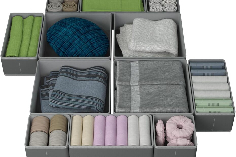 Declutter in Style: The Ultimate 12-Pack Gray Fabric Drawer Organizer Review