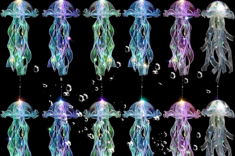 Dive into Fun: 12 Pcs Jellyfish Lanterns for a Magical Mermaid Party!