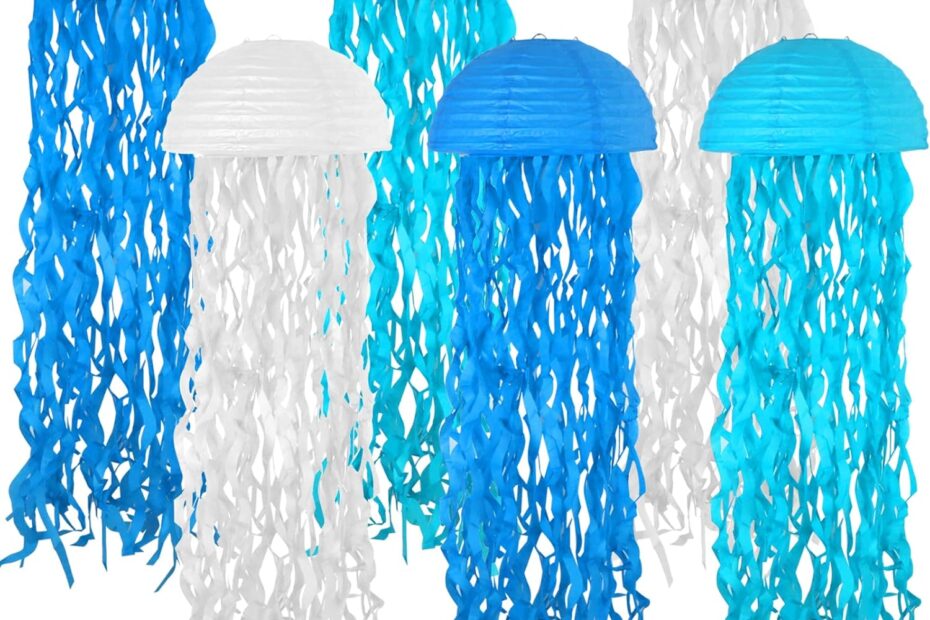 Dive into Fun: Reviews of the 6-Pcs Blue Jellyfish Lantern Set for Your Ocean Party!