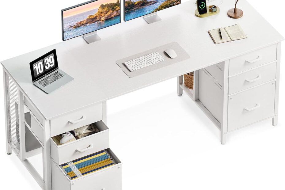Elevate Your Workspace: Review of the ODK 63 Inch Office Desk with Hidden Storage and USB Ports