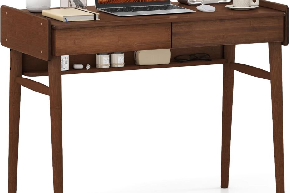Elevate Your Workspace: The Giantex Mid Century Modern Bamboo Desk Review