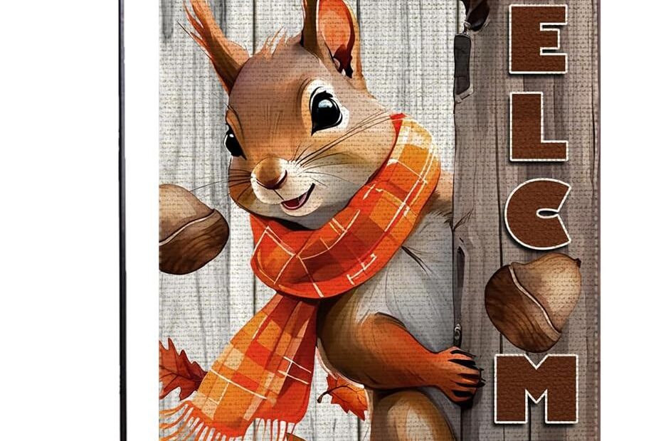 Embrace Autumn with the Welcome Fall Squirrel Garden Flag!