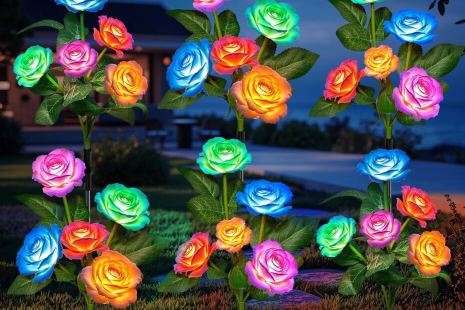 Illuminate Your Garden: WdtPro Color Changing Solar Rose Lights Review