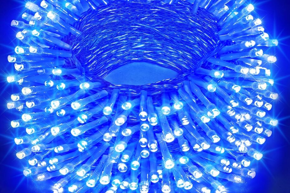 Illuminate Your Holidays: A Review of 100FT 300 LED Blue Christmas Lights