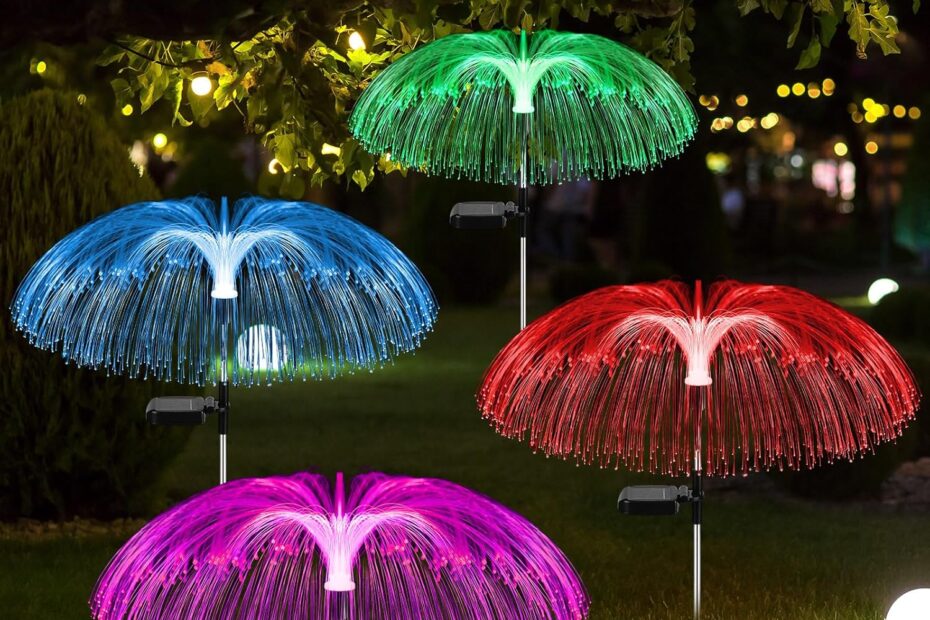 Illuminate Your Outdoors: Review of 4 Pcs Color Changing Solar Jellyfish Lights