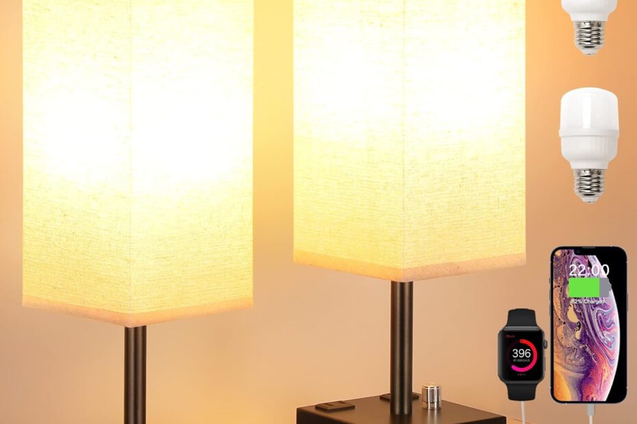 Illuminate Your Space: Review of Fully Dimmable Nightstand Lamps with USB Charging