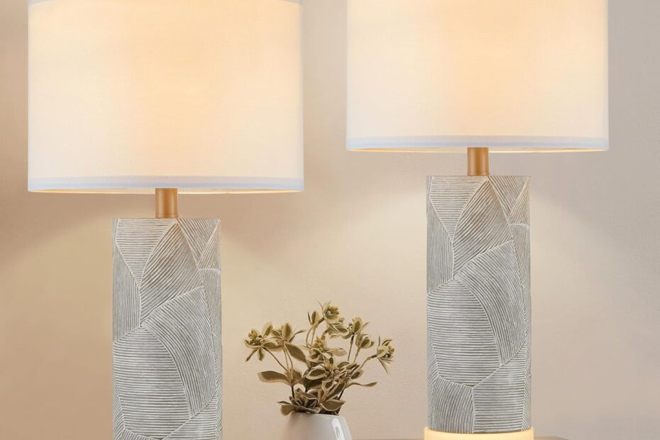 Illuminate Your Space: Review of Kyrid's Distressed Gray Table Lamps Set