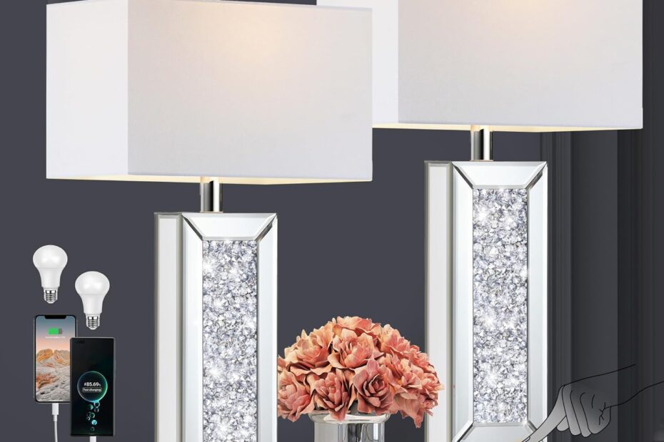 Illuminate Your Space: Review of the Touch-Control Big Diamond Crystal Table Lamp Set