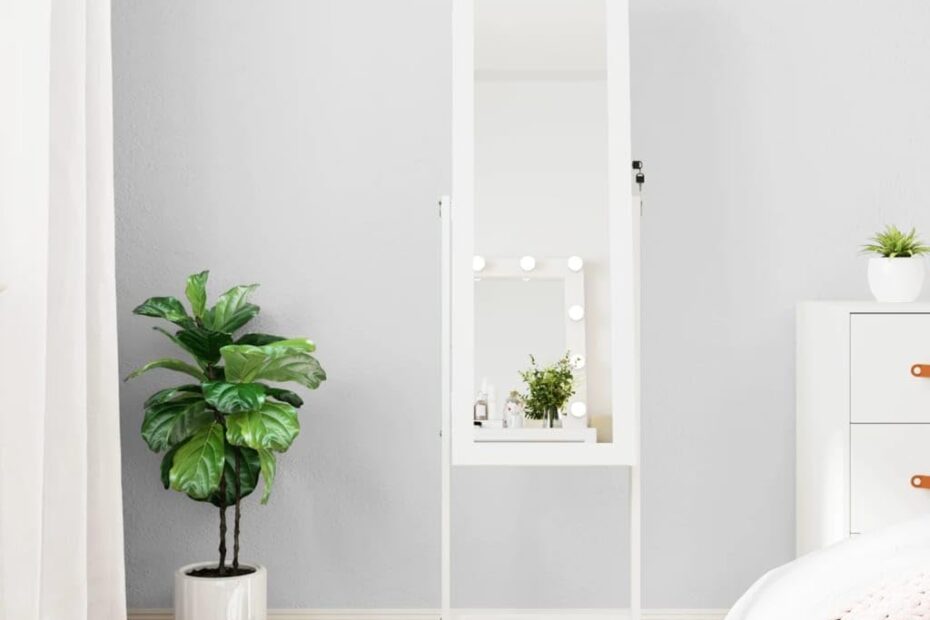 Illuminate Your Style: The Elegant White Free Standing Mirror Jewelry Cabinet Review