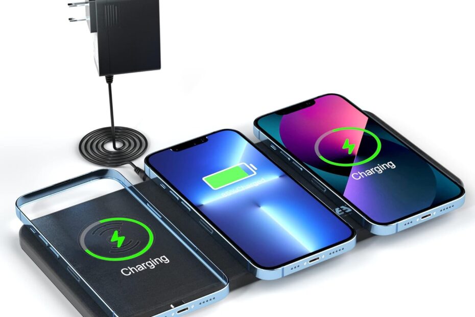 Power Up: The Ultimate Triple Wireless Charger Pad for All Your Devices!