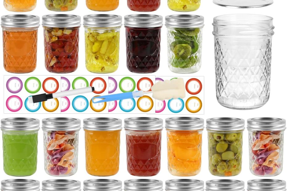 Rediscover Storage: The Ultimate 24-Pack of 8oz Mason Jars with Lids