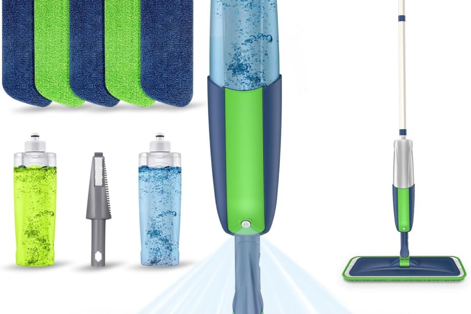 Revamp Your Cleaning Routine with MEXERRIS Spray Wet Mops: 5X Washable Pads & Dual Bottles for All Floors!