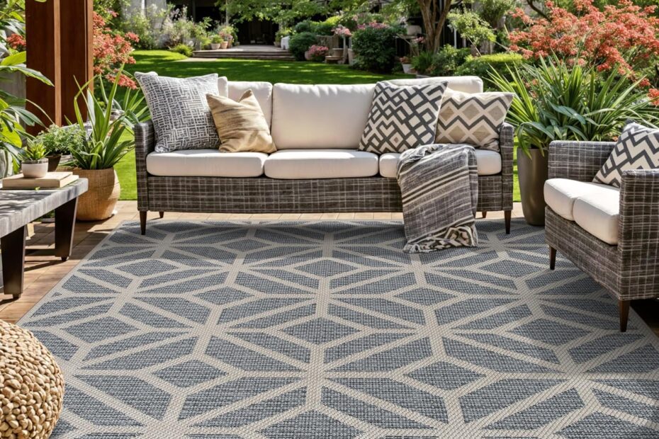 Revamp Your Space with the Hose Washable Rugshop Blue Geometric Area Rug!