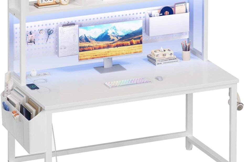 Revamp Your Workspace: A Review of the White Computer Desk with Hutch and Storage Solutions