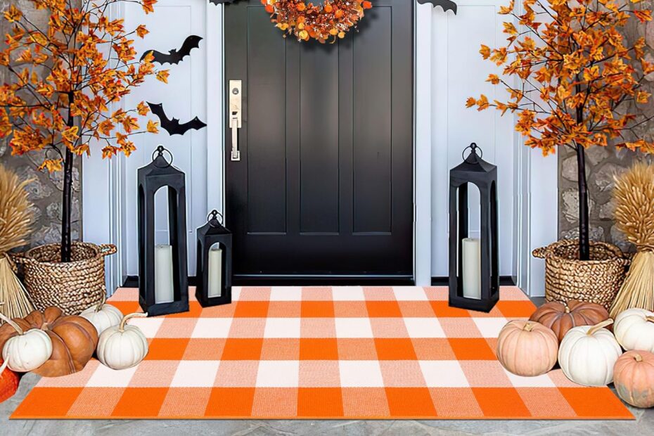 Transform Your Entryway: Review of the Fall Front Porch Rug for Halloween Charm!