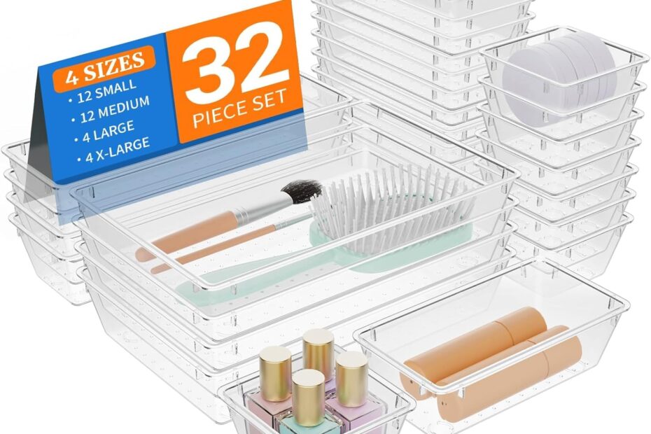 Transform Your Space: A Review of the 32 PCS Clear Plastic Drawer Organizer Set