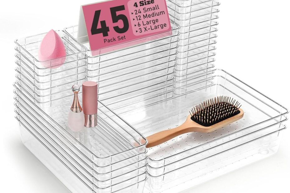 Transform Your Space: Review of 45-Piece Clear Plastic Drawer Organizers for Ultimate Storage Solutions