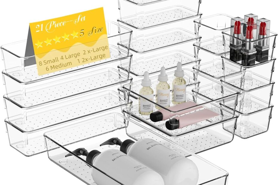 Transform Your Space: Review of the 21 PCS Clear Plastic Drawer Organizer Set