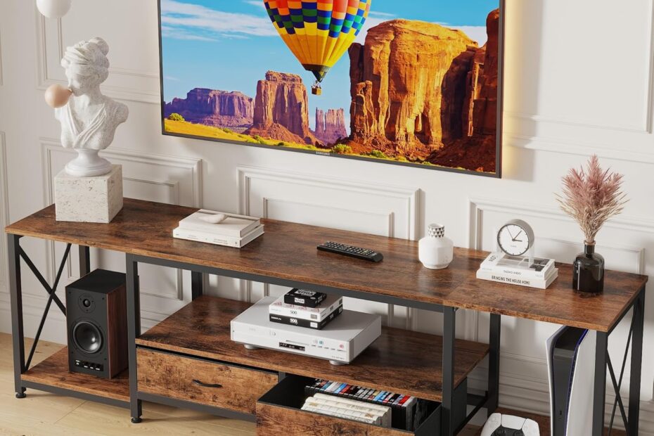 Transform Your Space: The Ultimate 71.5" Rustic Brown TV Stand Review!