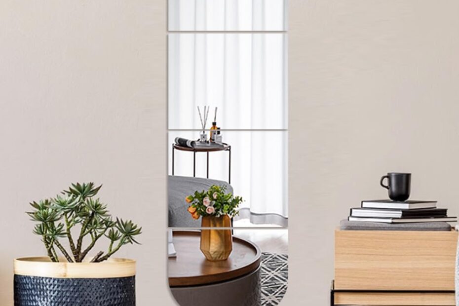 Transform Your Space with 4pcs Frameless Full Body Length Mirrors: Perfect for Makeup & Fitness!