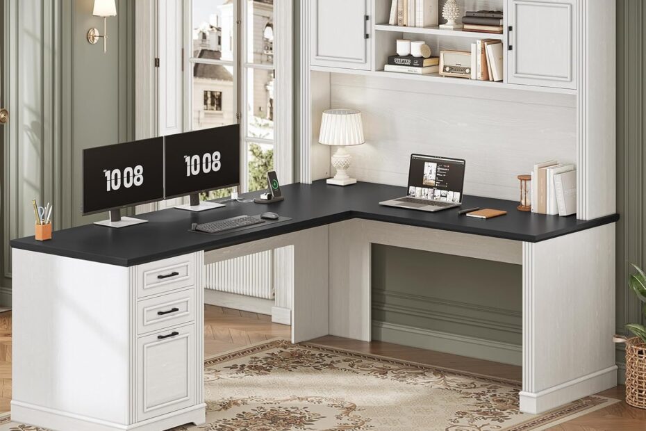 Transform Your Workspace: SEDETA Farmhouse L Shaped Desk Review!