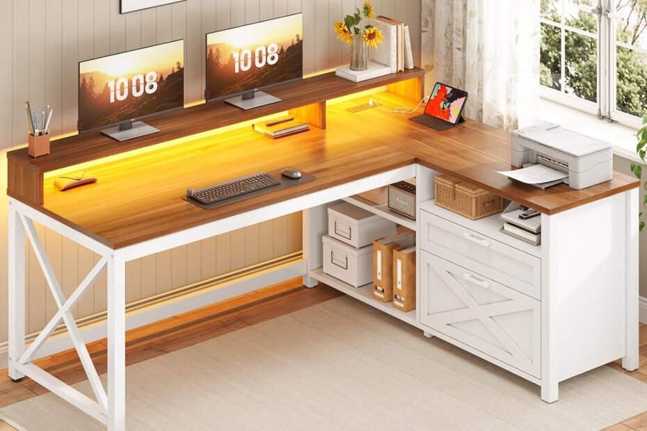 Transform Your Workspace: The SEDETA Farmhouse L Shaped Desk Review