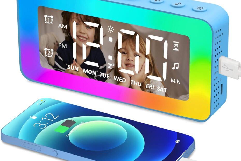 Wake Up Happy: The Ultimate Kids' Alarm Clock with Night Lights and White Noise