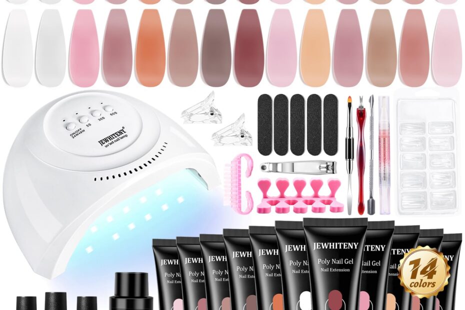 Create Stunning Nails at Home: JEWHITENY Poly Extension Gel Kit Review