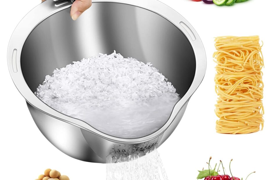 Discover the Ultimate Kitchen Companion: The 4-in-1 Rice Washer Strainer Bowl!