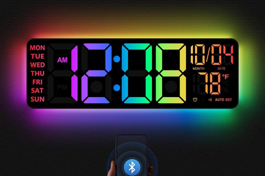 Glow Up Your Space: Review of the 16" RGB Digital Wall Clock with Voice Control