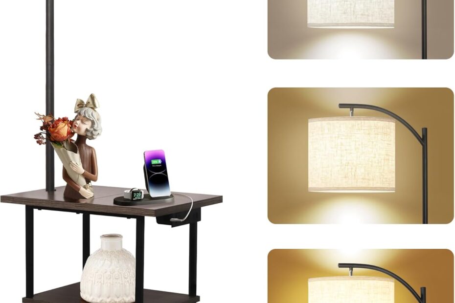 Illuminate and Organize: Review of the PESRAE Floor Lamp with Charging Station