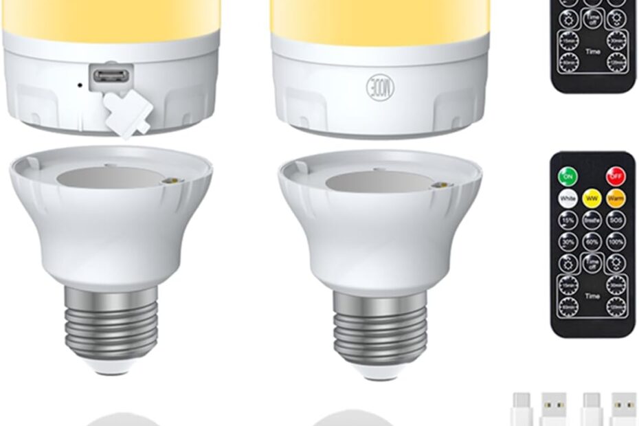 Illuminate Anywhere: E26 Auto Charge Light Bulb Review with Remote & Timer!