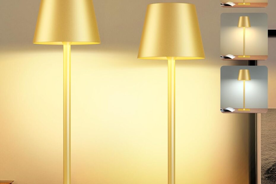 Illuminate Anywhere: Review of the 2 Pack Gold Cordless Table Lamp
