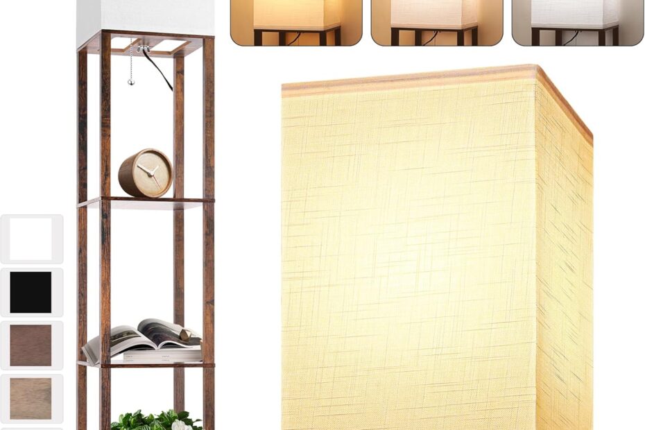 Illuminate & Organize: The Perfect Floor Lamp with Shelves for Your Living Space!