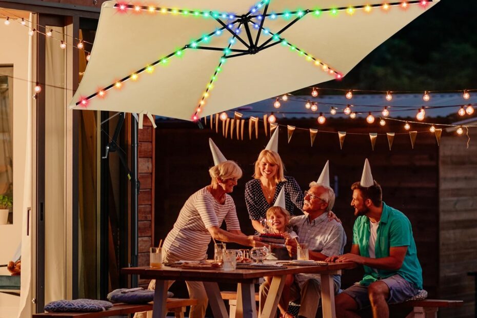 Illuminate Your Outdoor Space: FRUITEAM Solar Umbrella Review