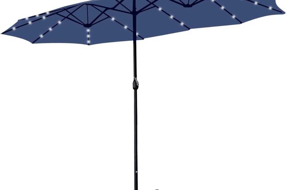 Illuminate Your Outdoors: 15ft Double-Sided Patio Umbrella Review