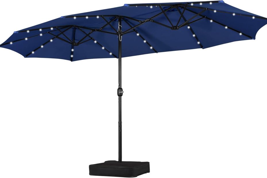 Illuminate Your Outdoors: Review of the Yaheetech 15 ft Patio Umbrella with Solar Lights