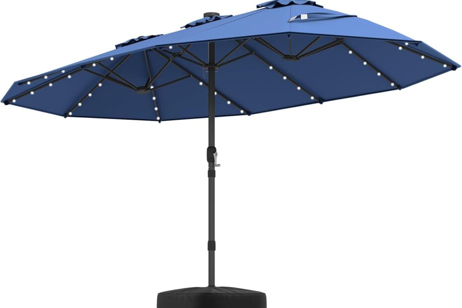 Illuminate Your Outdoors: Tangkula 15FT Double-Sided Solar Patio Umbrella Review