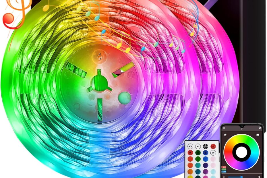 Illuminate Your Space: A Review of 100ft Music Sync LED Strip Lights!