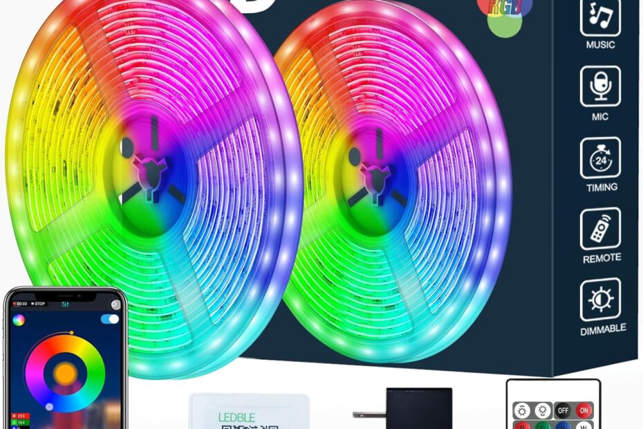 Illuminate Your Space: AILBTON 60ft Music Sync LED Strip Lights Review