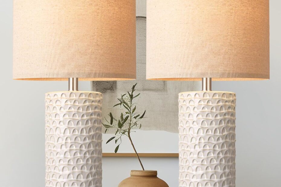 Illuminate Your Space: Review of PARTPHONER 23" Rustic Ceramic Table Lamp Set