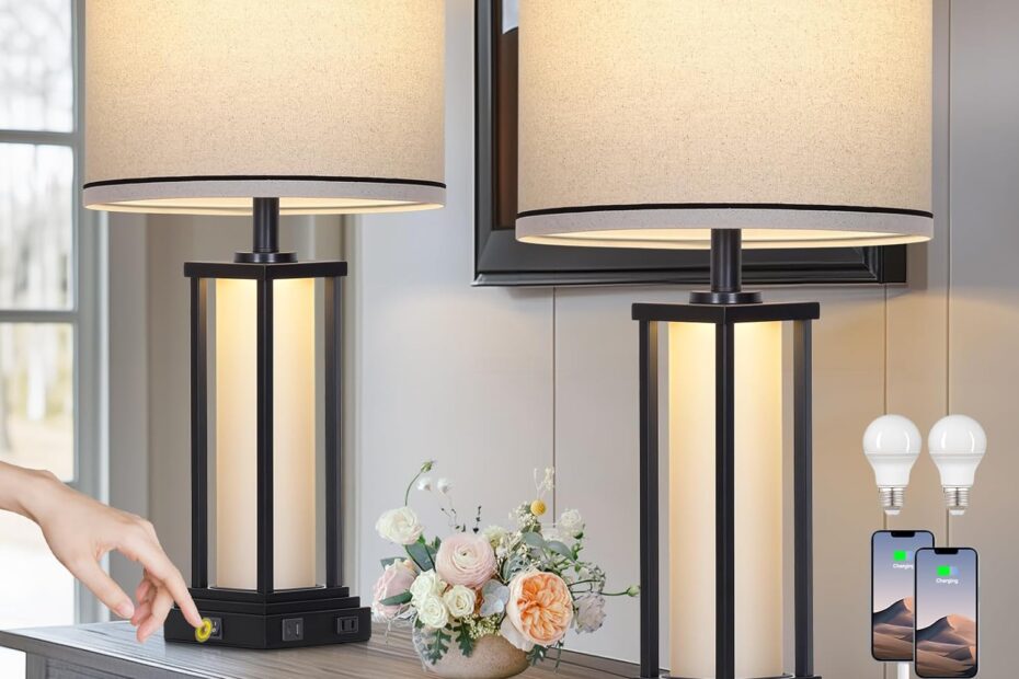 Illuminate Your Space: Review of the 27" Vintage Table Lamp Set with USB!