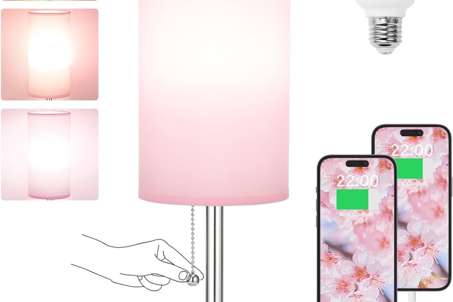 Illuminate Your Space: Review of the Hong-in Pink Bedside Lamp with USB Charging