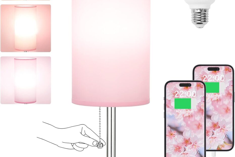 Illuminate Your Space: Review of the Hong-in Pink Bedside Lamp with Versatile Features