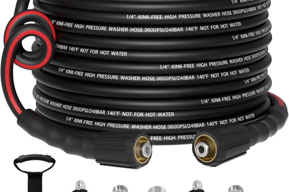 Maximize Your Power Washing: Review of the Flexible 1/4" Pressure Washer Hose 50FT
